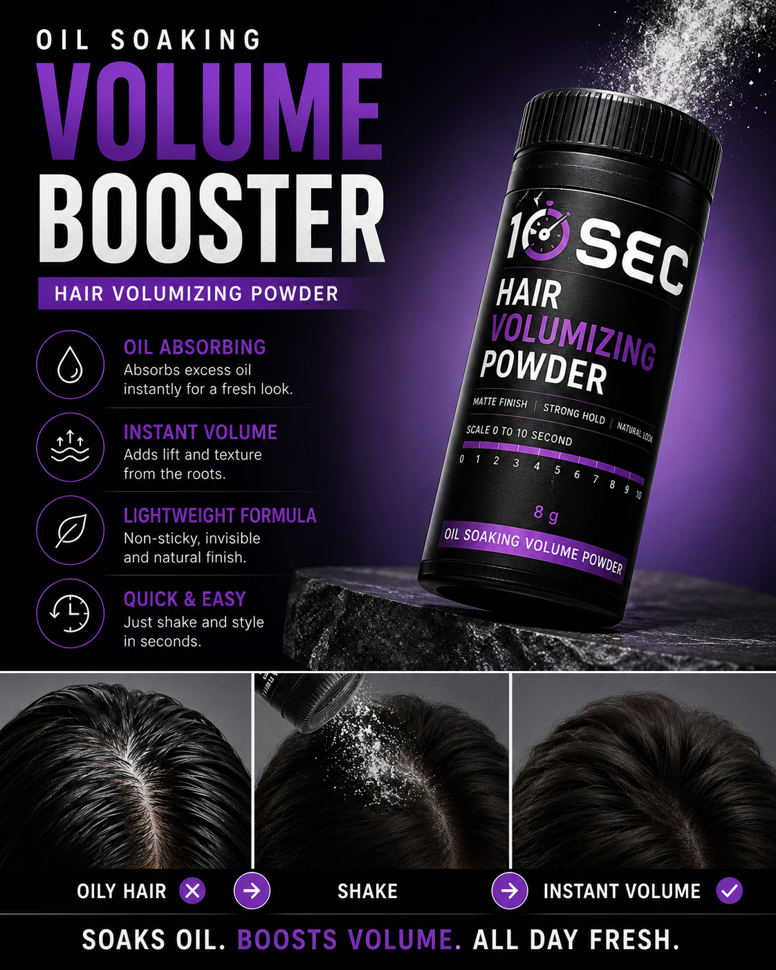 Hair volumizing powder