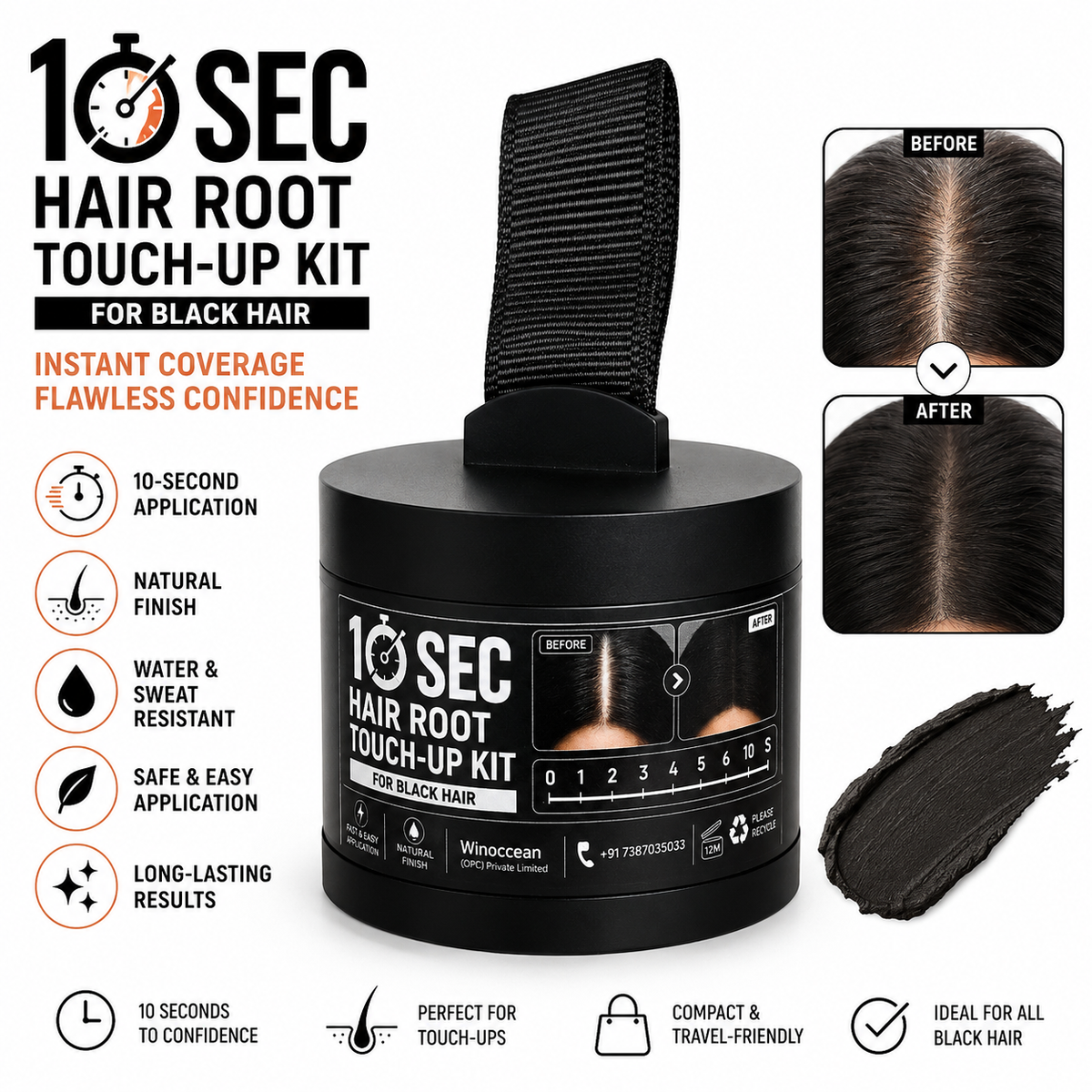 Hair shadow powder (Black)