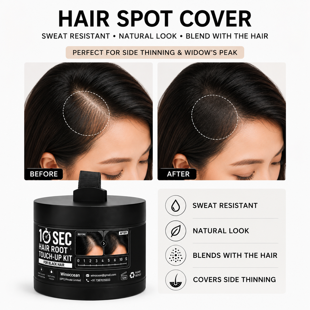 Hair shadow powder (Black)