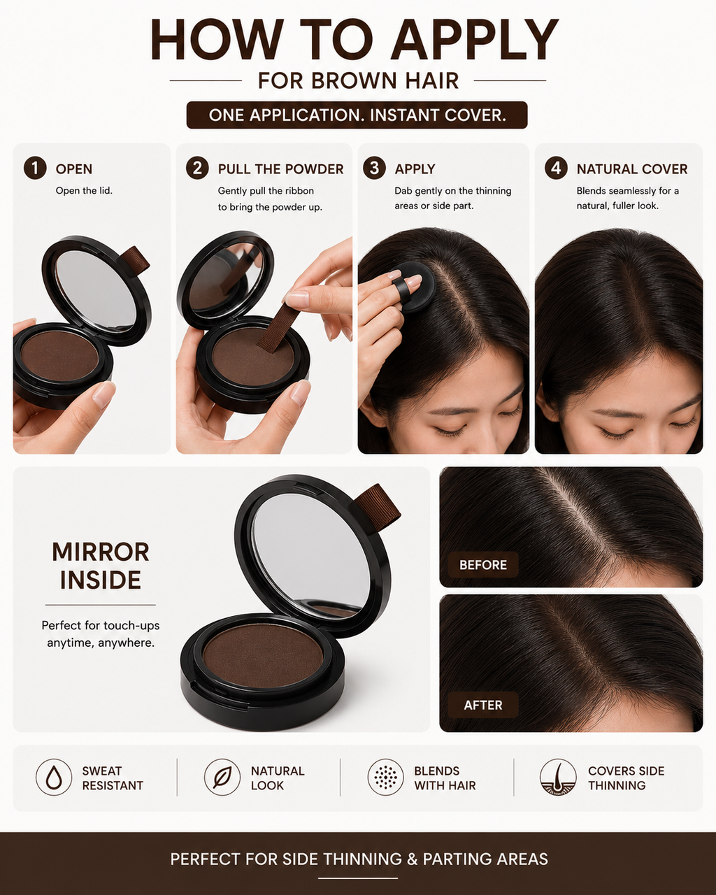 Hair shadow powder (Brown)
